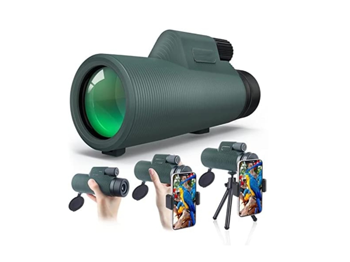 Telescópio Monocular 12x42, Monocular De Alta Potência Reino Unido, Lente Fmc 16,5 Mm Bak4 Versão À Prova Dágua Bestvite (verde)
