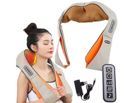 Massajador Shiatsu Cervical Elétrico Para Pescoço, Costas E Ombros Aquecimento, Áudio Relaxante, Rotação 3d E Detecção De Movimento Vinsic