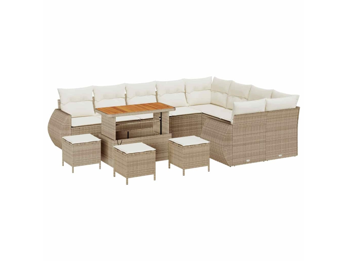 Maison Exclusive - Conjunto De Sofá De Jardim Com Almofada 13 Pcs Bege E Creme