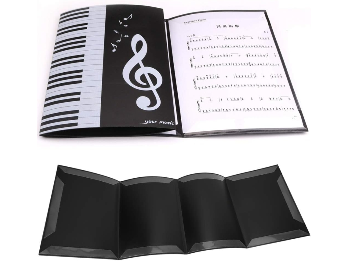 Pasta para partituras, tamanho A4, PP, para armazenamento diário, ideal para pianistas.
