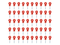 50pcs abafador para cerca eléctrica com anéis de fixar e controlador de eletroposta vermelho LAXISCREED