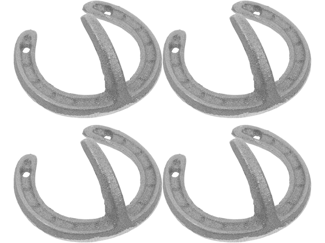 Conjunto De 4 Ganchos Decorativos Parede Em Ferro Fundido Formato