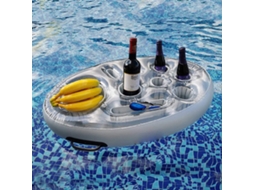 Suporte Inflável Flutuante Para Bebidas E Lanches Em Piscinas E Banheiras De Hidromassagem.