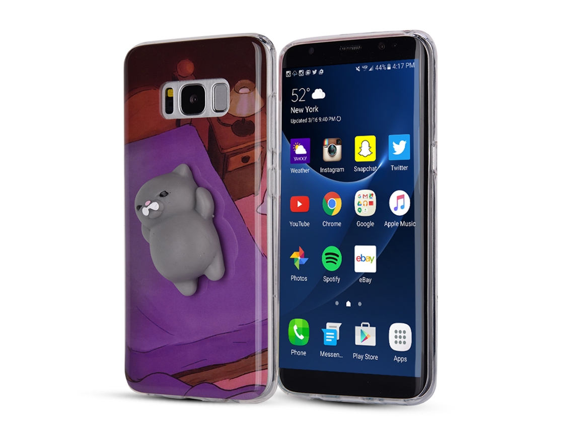 Capa de Telefone EOOCOO para Samsung S8, proteção com alívio de estresse 3D squeeze