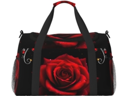 Mala de Viagem Compacta e Elegante com Detalhes em Vermelho Zíper Dobrável Ergonômico Viagens Academia