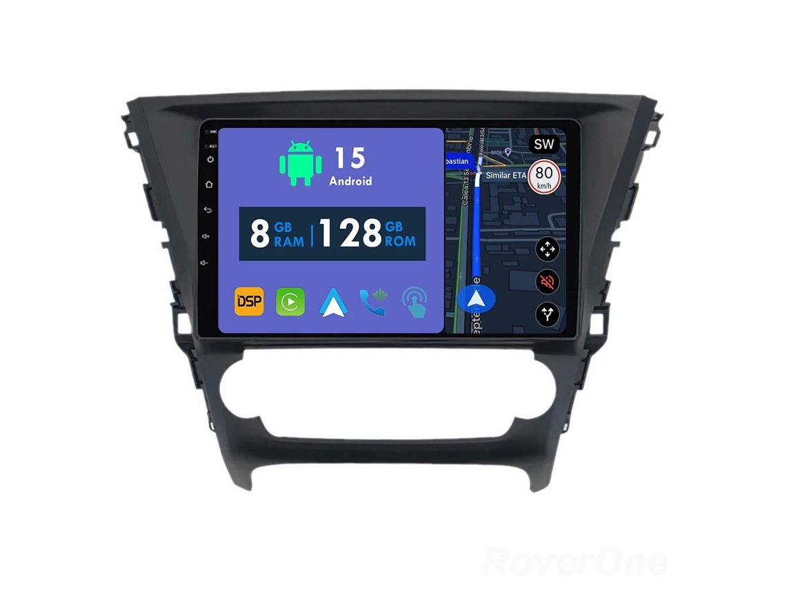 Auto Rádio Carro Bluetooth Autoradio 8GB RAM 128G ROM CarPlay Navegação GPS Ecrã Táctil RoverOne para Toyota Avensis 3 2015-2018  