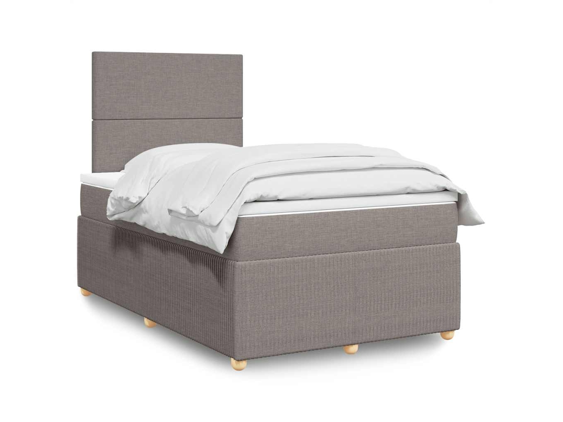 Vidaxl Cama Boxspring C/ Colchão 120x190cm Tecido Castanho-acinzentado