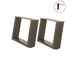 Vidaxl Pés Para Mesa De Centro Em Formato De U, 2 Peças, Aço Natural, 40x(30-31) Cm, Aço