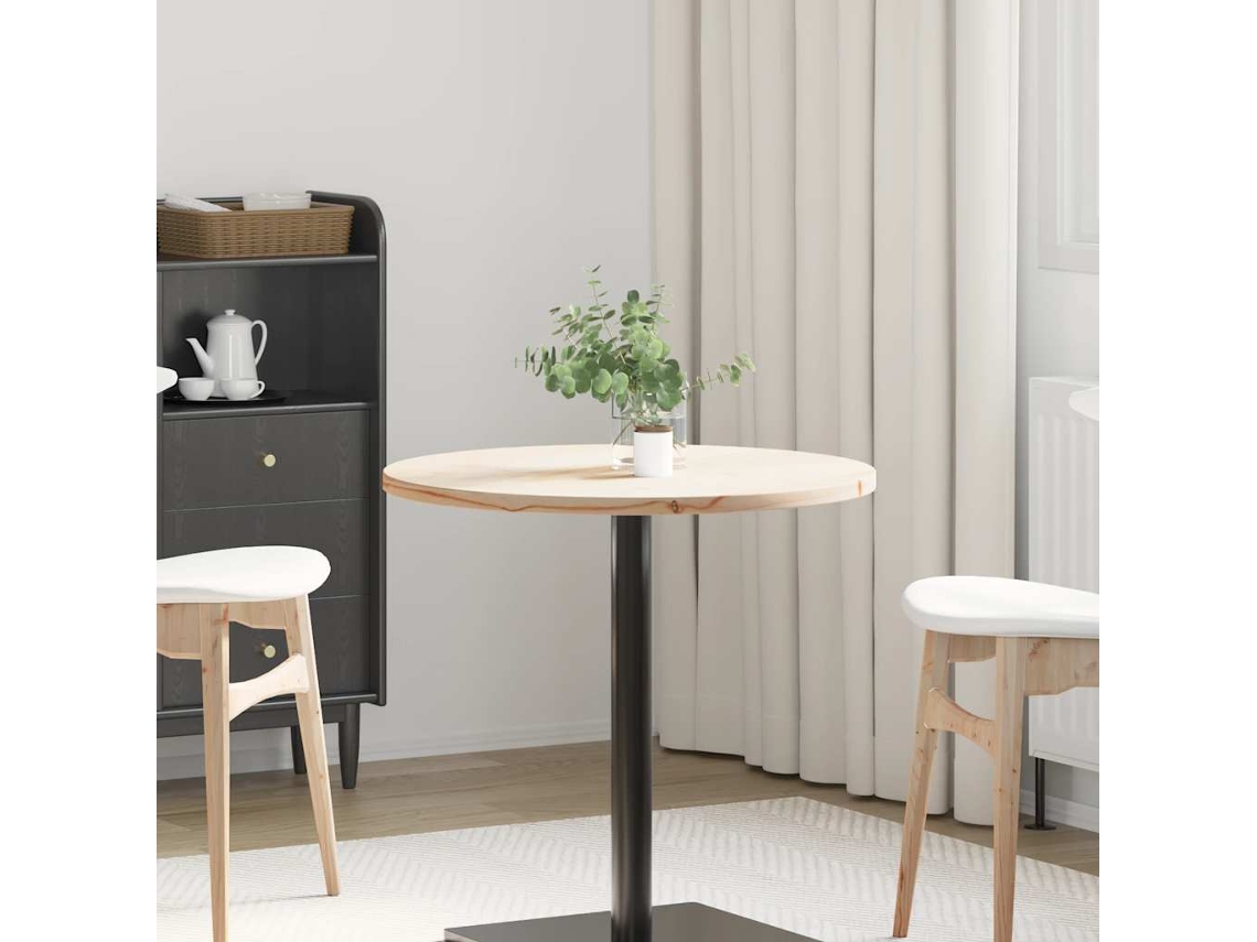 Vidaxl Tampo De Mesa Pinho Maciço Ø70x2,5 Cm