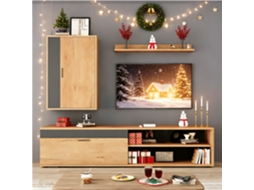 Conjunto Tv Parede Branco 175x39x34cm, 3 Peças, Led, Para 80". Cs