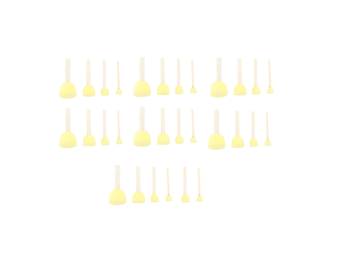 Conjunto De 30 Pincéis De Esponja Com Cabo De Madeira, Absorção Boa, Para Pintura E Diy, Ideal Para Crianças