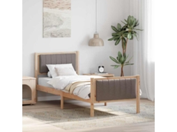 Vidaxl Estrutura Da Cama Com Cabeceira Marrom E Taupe 75 X 190 Cm