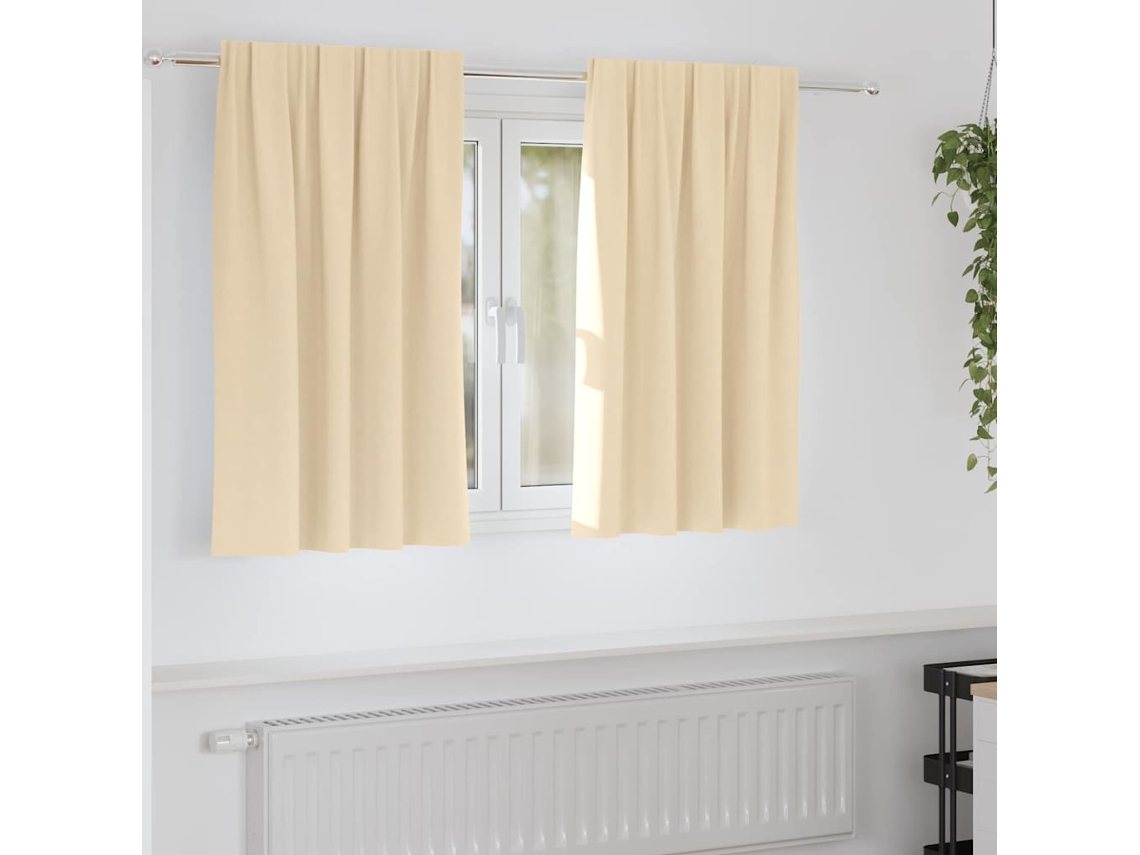 Vidaxl Cortinas Blackout Com Argolas 2 Pcs Creme 140 X 140 Cm