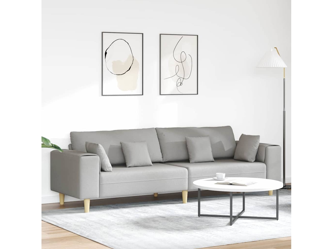 Vidaxl Sofá Cinza Nuvem 250 X 77 X 76 Cm Tecido