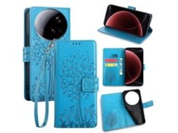 Capa De Couro Com Relevo De Árvore E Veado Para Xiaomi 17 Pro