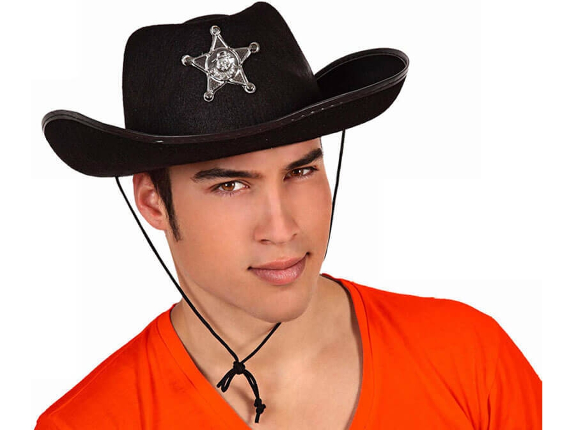 Chapéu DISFRAZZES Sheriff Com Estrela Preto (Tam: Tamanho Único)