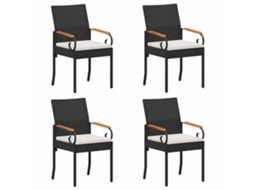Maison Exclusive - Cadeiras De Jardim 4 Unid. Preto E Branco Creme