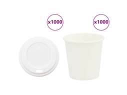 Vidaxl Copos De Café De Papel Com Tampas 1000 Pcs 4oz 100ml