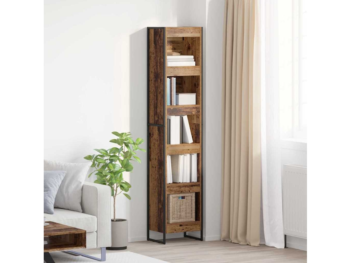 Vidaxl Gabinete De Livros Madeira Antiga 40 X 30 X 189,5 Cm