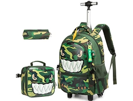 Mochila de Unicórnio Rolante com Rodinhas Conjunto FEGAR 2 de Bagagem de Estudante para Meninas Bolsa de Estudo