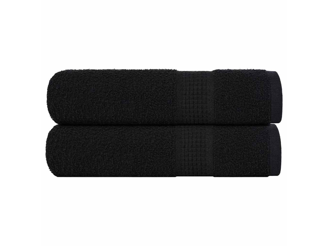 Vidaxl Toalhas De Banho Frogn 2 Pcs 100x150 Cm 360 G/m² Preto
