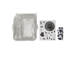 Funda Para Cámara Instantánea Instax Mini 12 Con Correa Y Pegatina, Estuche Protector Duradero De Pc De Patrón De Vaca