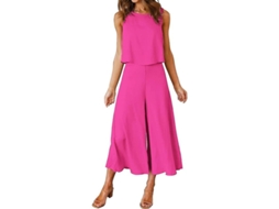 2026 conjunto de Verano para Mulher Roylamp: Blusa com Gola Redonda e Calças Curtas Amples