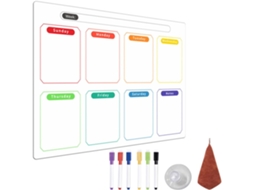 Tableau Blanc Effaçable À Sec Magnétique Para Refrigerador, Planejador Hebdomadaire, Pvc, Adesivo