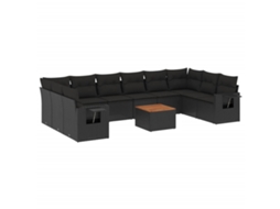 Garden Sofa Set, Garden Sofa Sets Vidaxl Preto Rattan / Vime (n/a)