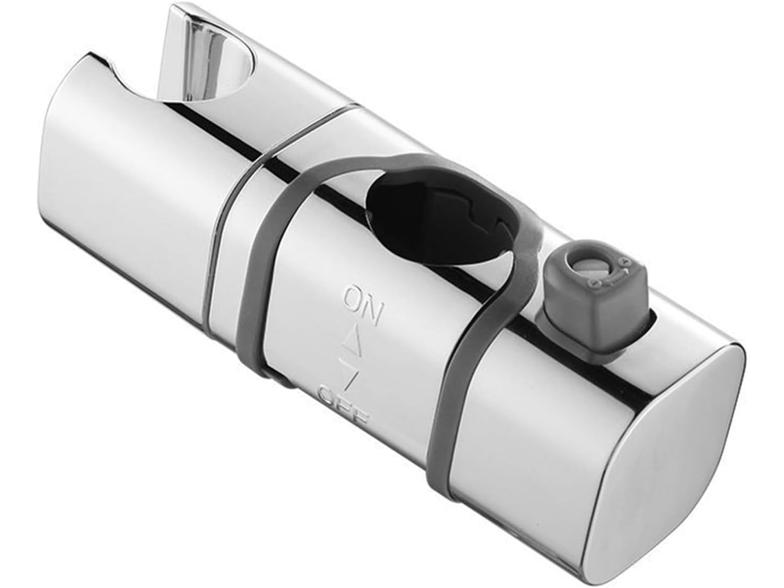 Suporte Ajustável para Chuveiro de Mão Barra Deslizante 18-25mm Braçadeira Antiderrapante em Abs com Acabamento Prateado