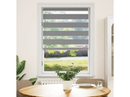 Vidaxl Cortina Zebra 100,9x175 Cm, Largura Do Tecido 96,7 Cm, Cinza