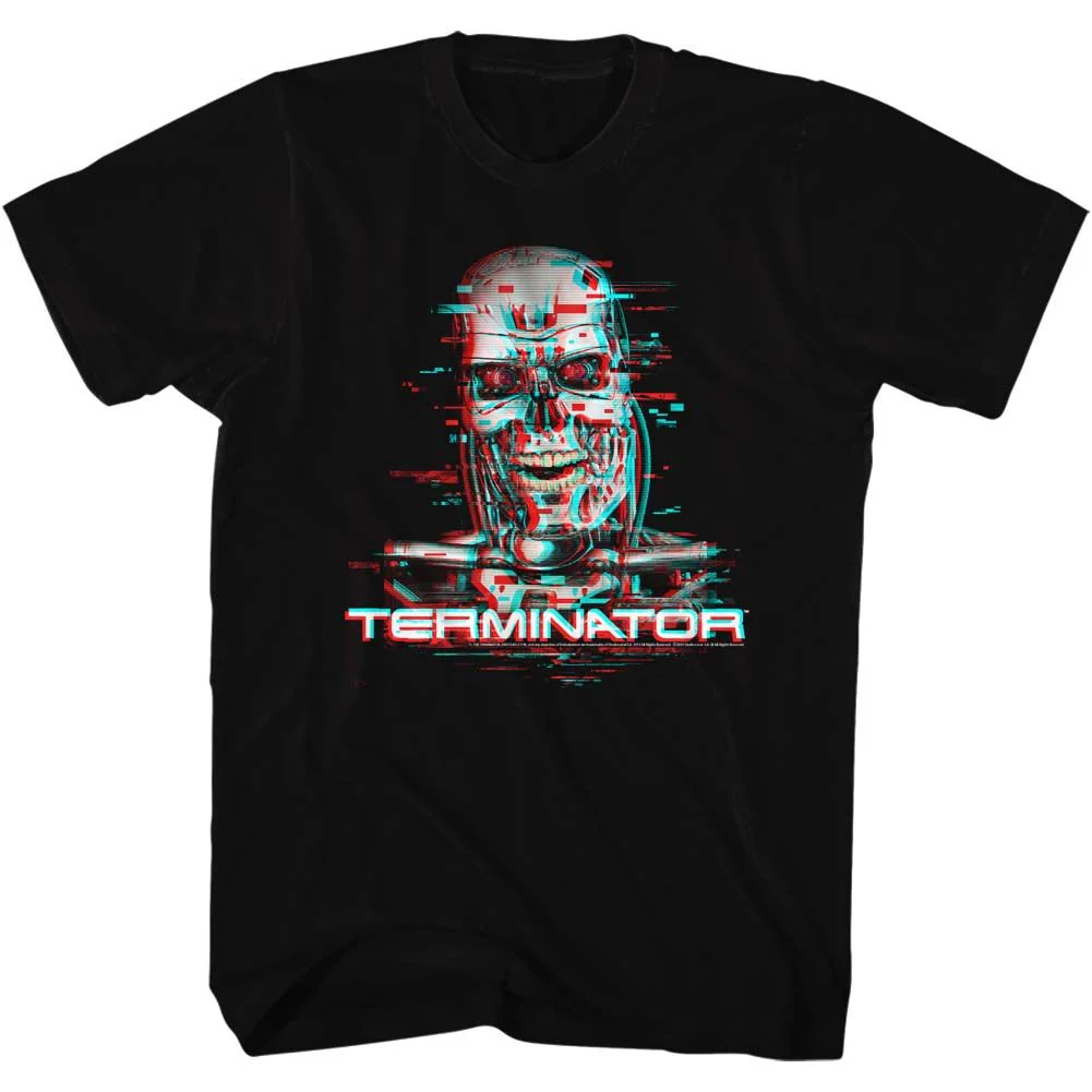 Unisex Adult T-shirt Rockinstone Terminator Glitch Black Sizexl