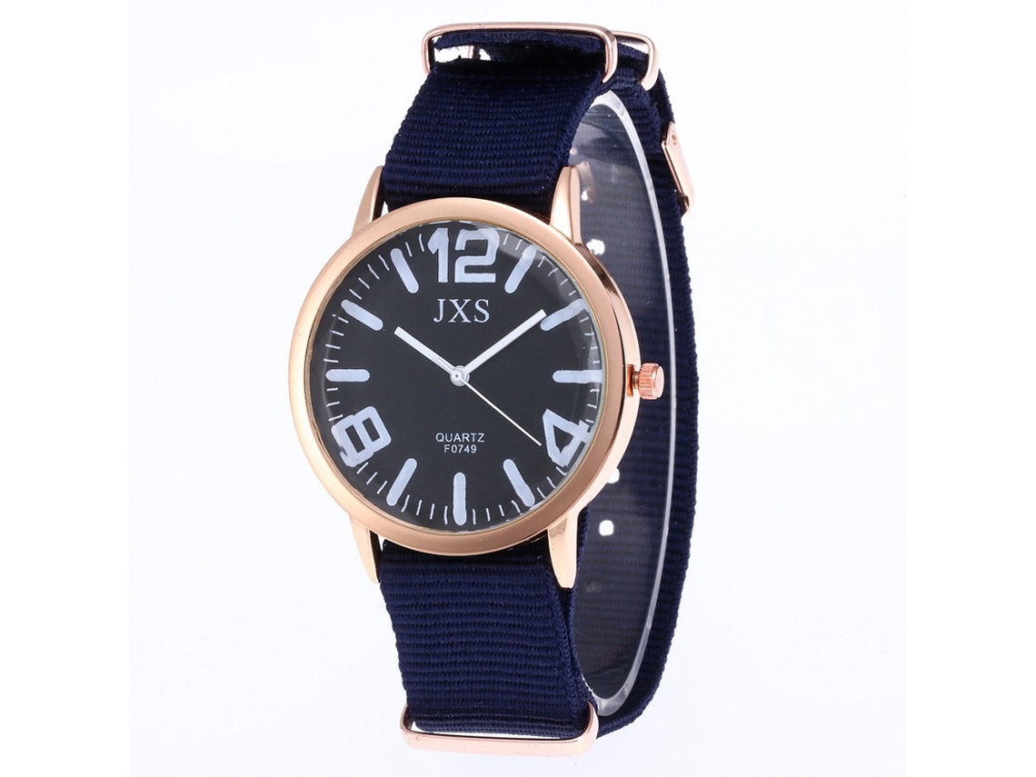 Reloj De Pulsera De Cuarzo Con Correa De Nylon Para Mujer Y Hombre J56 Azul