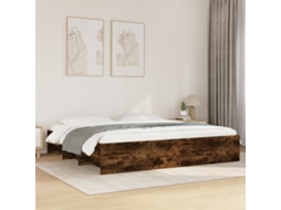 Vidaxl Estrutura De Cama Sem Colchão 180x200 Cm Carvalho Fumado