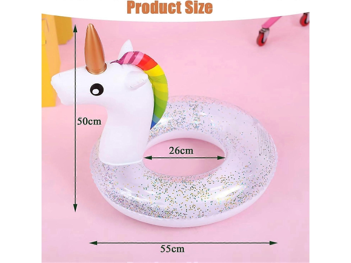 Boia Inflável de Verão para Piscina, Brinquedo Aquático para Crianças, Boia Inflável Fofa com Glitter para Festa na Praia AQUAFORGE