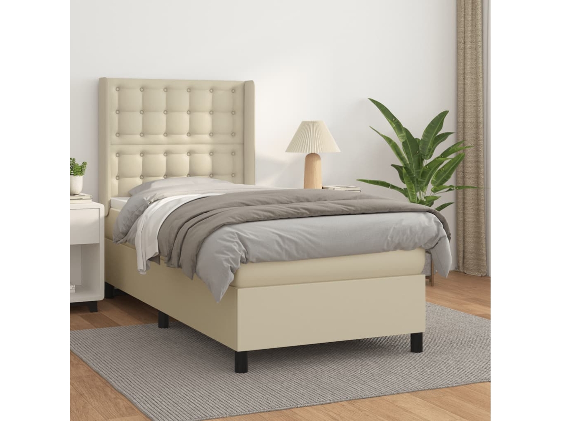 Box Spring Bed, Box Spring Beds Vidaxl Creme Couro Artificial (80 X 200 Cm)