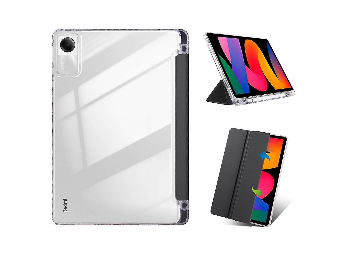 Capa Para Tablet Xiaomi Redmi Pad Se Com Suporte Triplo Em Couro Tpu Acrílico Transparente Slowmoose