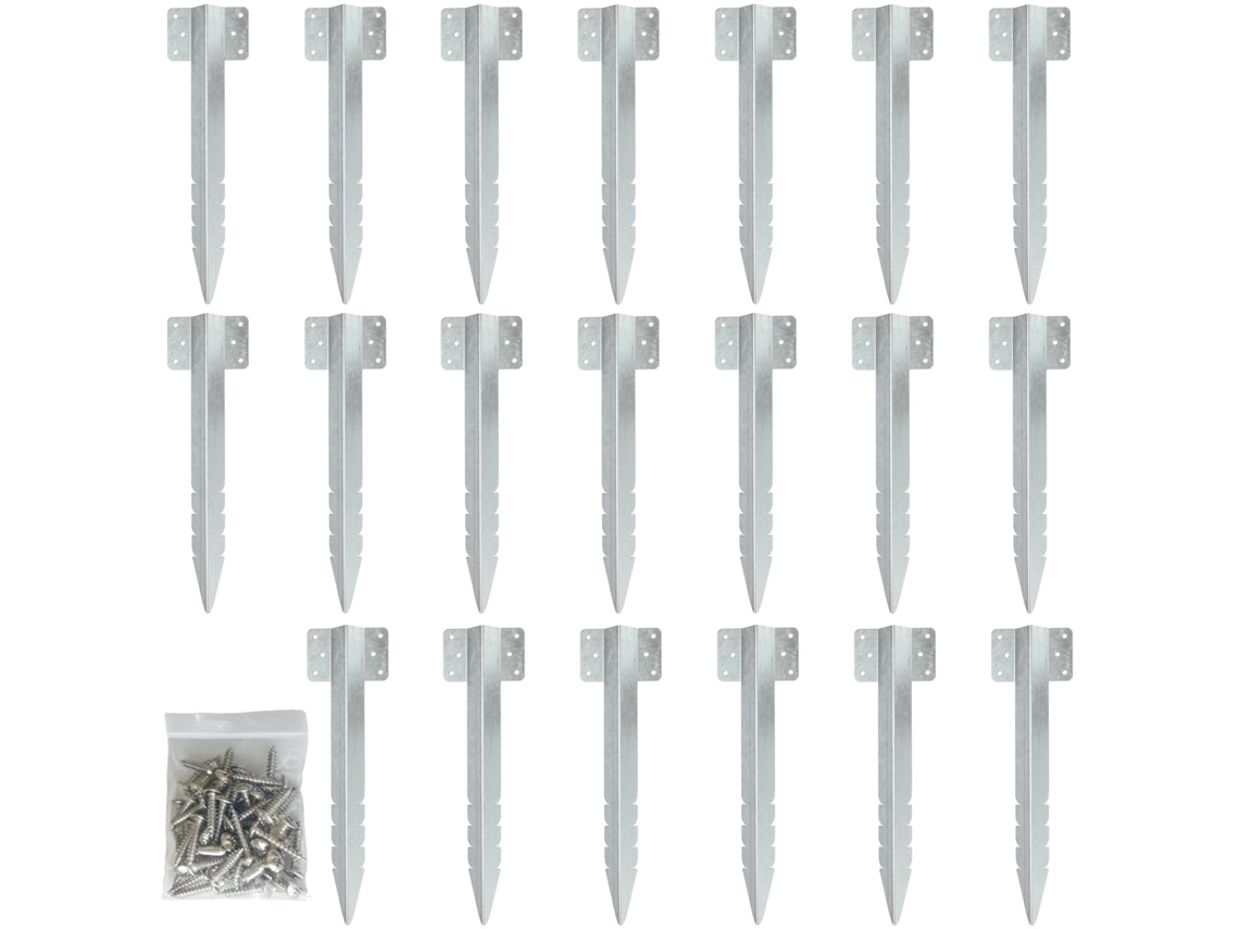 Pacote Com 10 Suportes Para Dormentes De Aço Galvanizadocanteiros Elevados Fixos Para Bordas De Jardim/entrada De Automóveis Especial Zeuxo