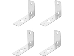 Suporte da lanterna traseira em aço galvanizado, formato L, 4 peças, com reforço triangular.