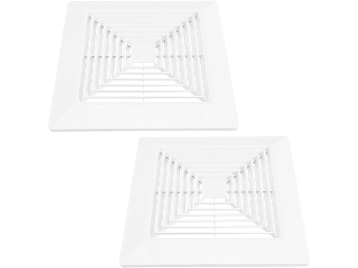 Conjunto De 2 Grelhas Quadradas De 28x28 Cm Em Abs Branco À Prova D'água Para Exaustor De Parede E