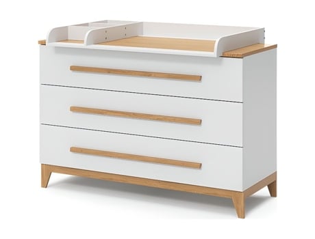 Trocador VITALISPA Malia, Branco, 133 x 98 cm XL com 3 gavetas
