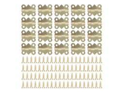 Conjunto De 20 Dobradiças De Ferro Com Parafusos Para Montagem Em Portas De Armários E Caixas De Madeira, 25x20mm