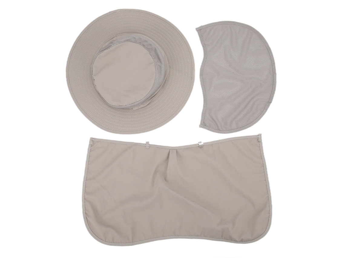 Chapéu de Pesca Nylon Respirável com Aba Cinza Claro