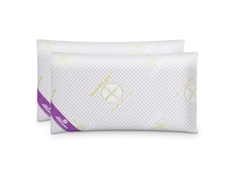 Almohadas Copos Viscoelástica  Nalui  Pack 2 (70x38 cm), Firmeza Media Blanco