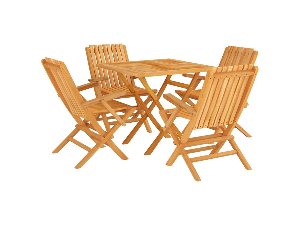 Maison Exclusive - 5 Pcs Conjunto De Jantar P/ Jardim Madeira De Teca Maciça