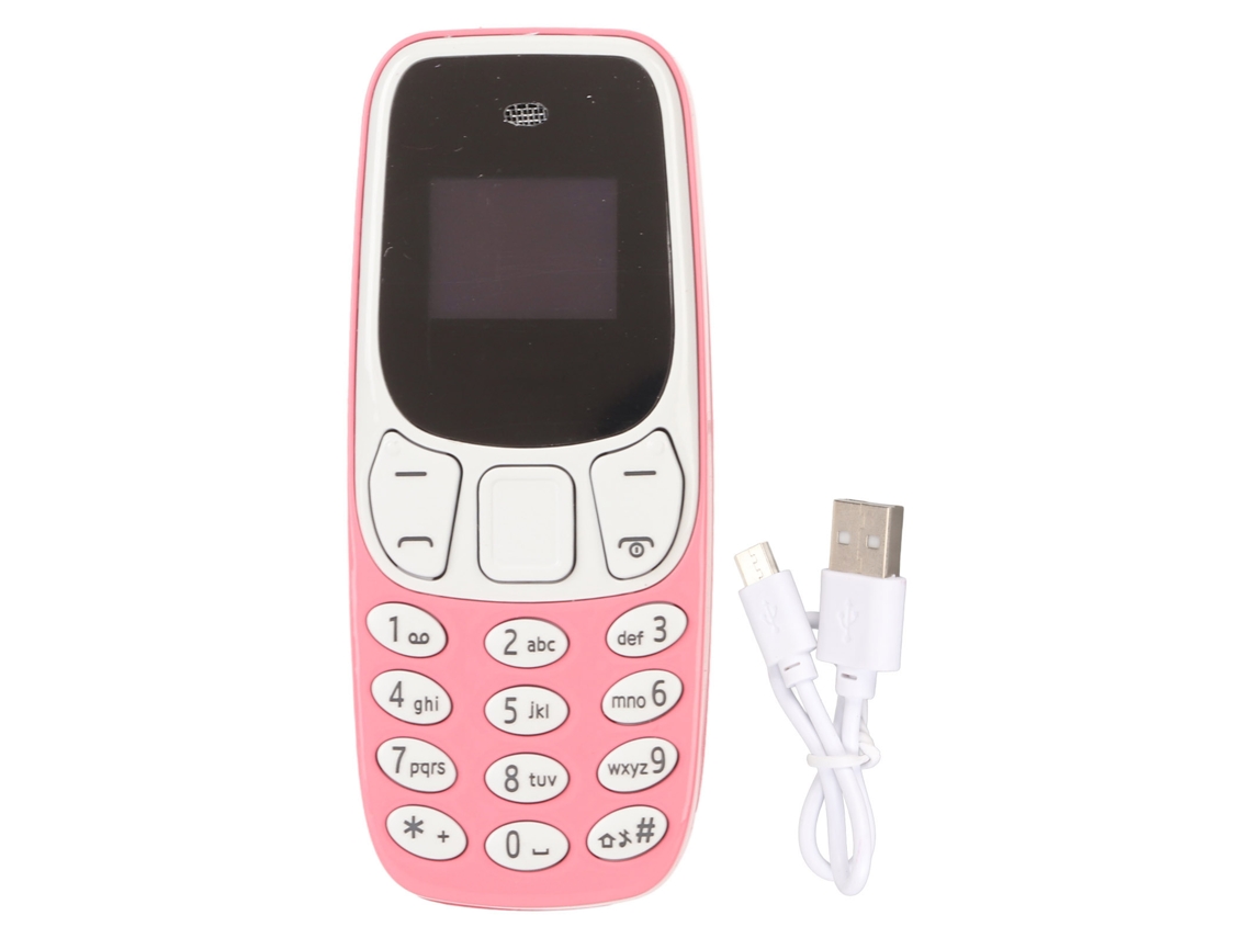 Celular Mini Dual Sim Bluetooth Desbloqueado Gsm Com Reprodutor De Música E Mudança De Voz Rosa