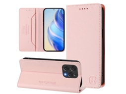 Capa De Couro Com Dupla Dobra Magnética E Rfid Rc01 Para Doogee N55 Plus