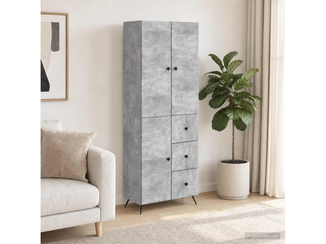 Vidaxl Conjunto De Gabinete 2 Pcs Cinzento Cimento