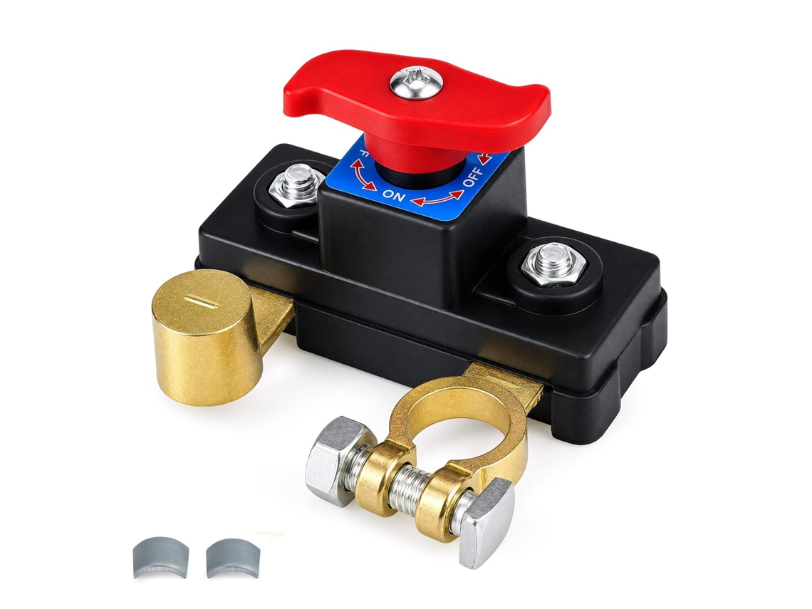 Interruptor de corte de bateria de carro 12V-24V, interruptor de bateria ajustável em cobre puro, para motocicletas, caminhões, autocaravanas, tratores e barcos.