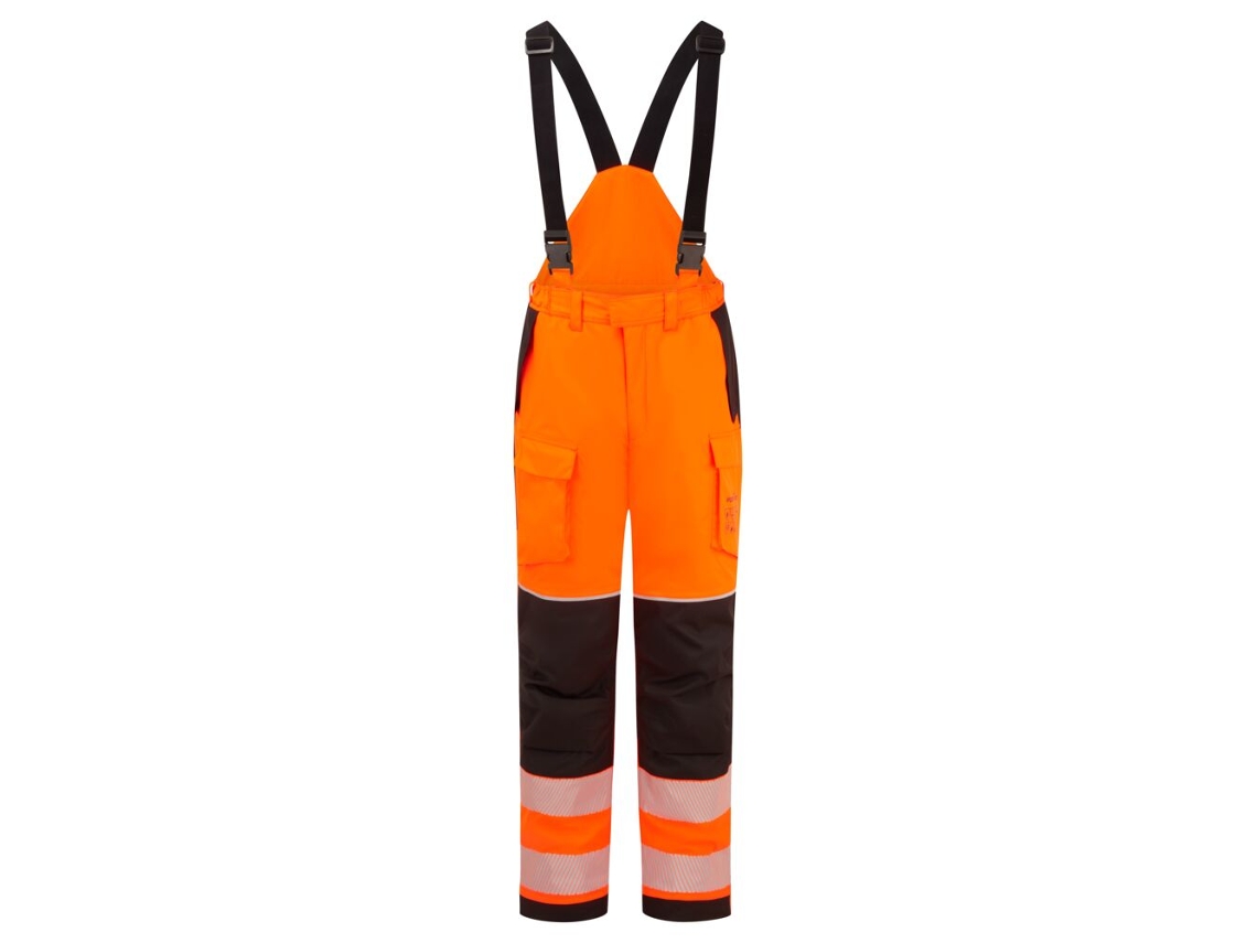 Calças Ignífugas De Alta Visibilidade Inverno Pw3 Modaflame Rain+ Naranja/negro / S